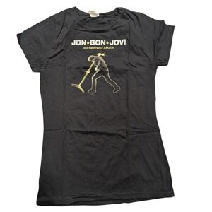 Jon Bon Jovi Womens XXL Black Vegas Tour 2013 Tee Babydoll T-Shirt Top NEW